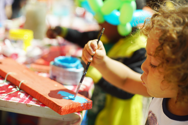 Painting during the Cincinnati Street Food Festival in Walnut Hills.