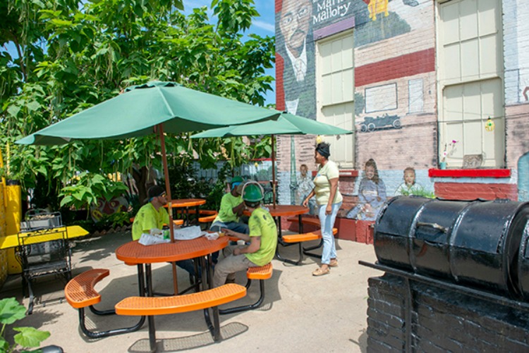 Patio dining at Ollie's Trolley