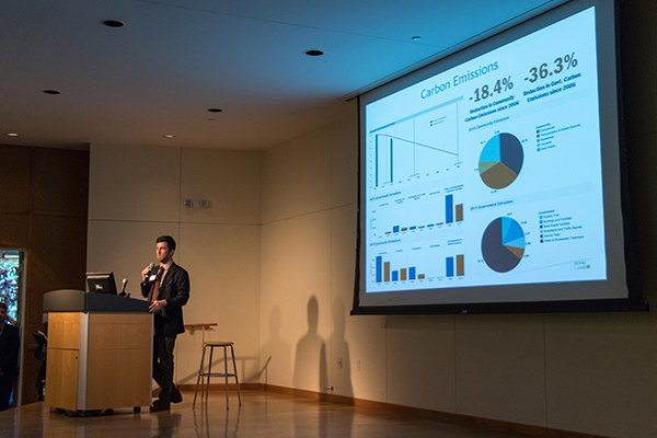 Ollie Kroner speaking about carbon emissions