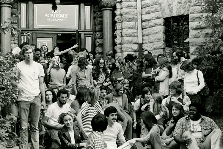 Art Academy students in the 1970s. 