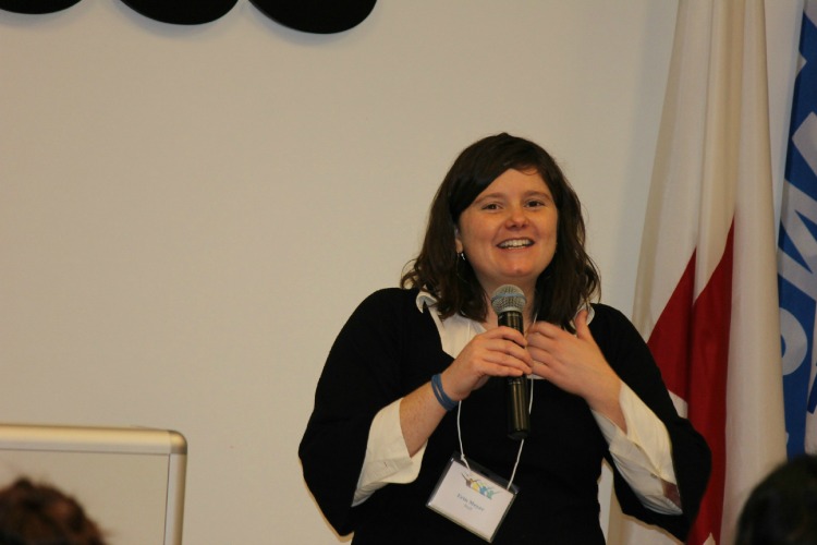 Erin Meyer speaks during a past Anti-Human Trafficking Conference.