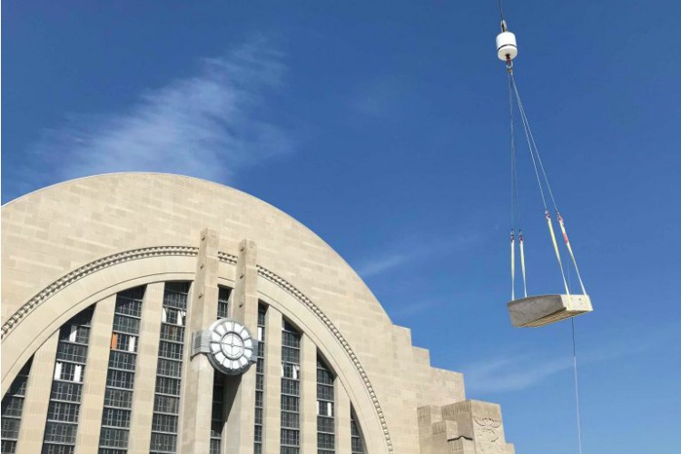 Placing the historic limestone