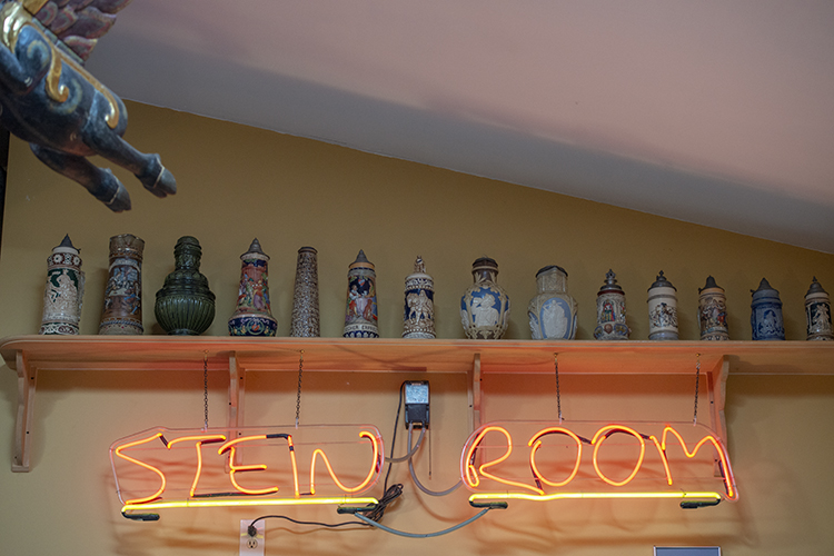 The Stein Room houses a family collection of vintage steins from around the world.