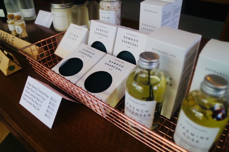 Natural bath and body products are available at the pop up shop.