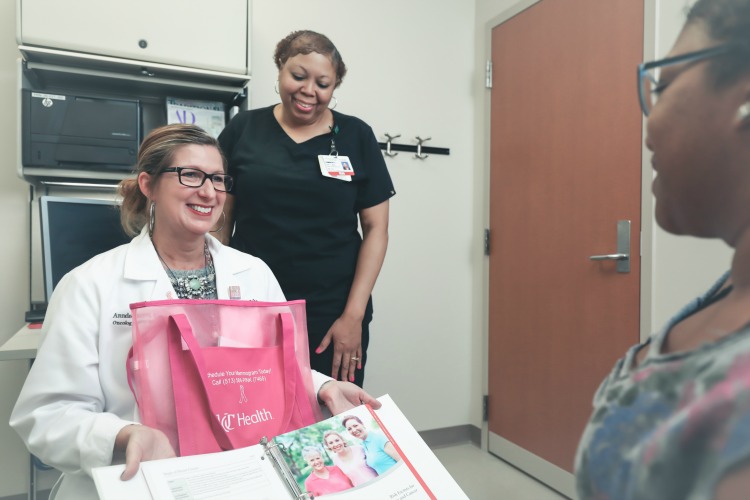 The cancer institute's nurse navigator, Anndee Meyer, RN, guides patients through their treatment.