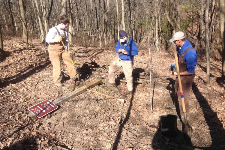 Workers on the South End of the Mitchell Trail.