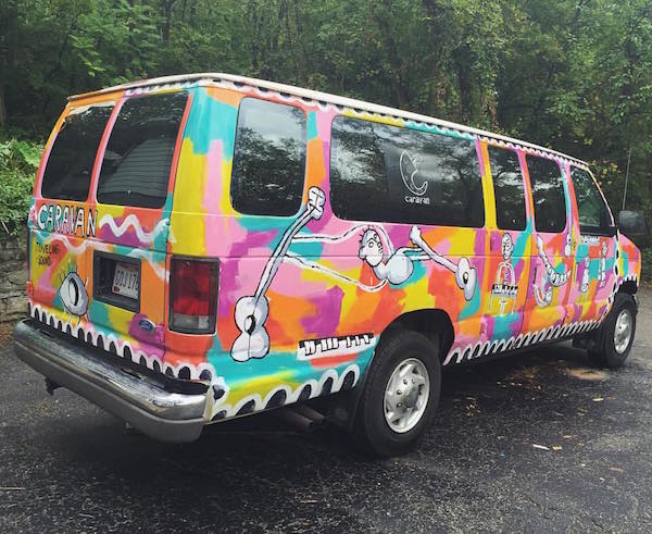 Rachelle Caplan purchased a vintage van and transformed it into a mobile music studio.