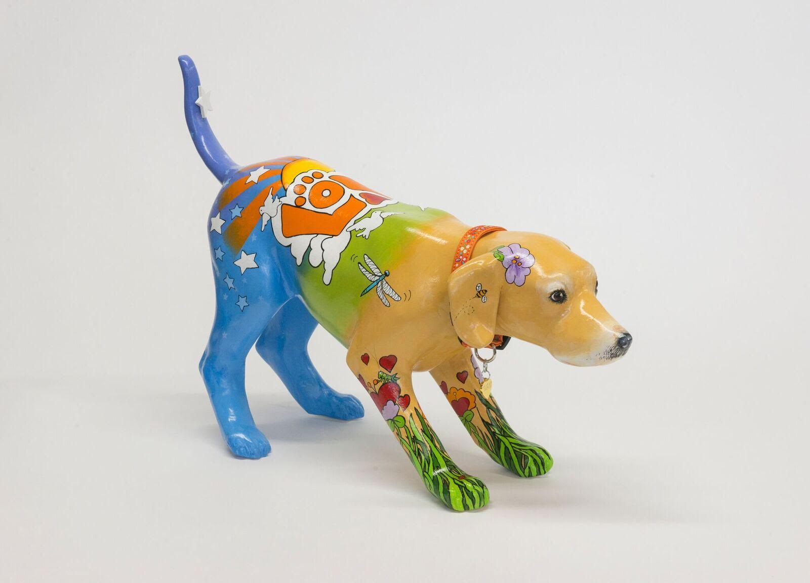 Mara McCalmont's sculpture, "Peter Max" Painted Pet, will be part of the Petcasso fundraiser.