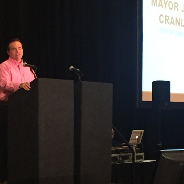 Mayor John Cranley addresses a crowd of 700 at the Childhood Poverty Summit on Oct. 29, 2016.