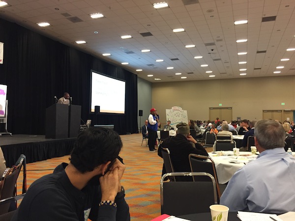 Crowd reactions at the Childhood Poverty Summit.