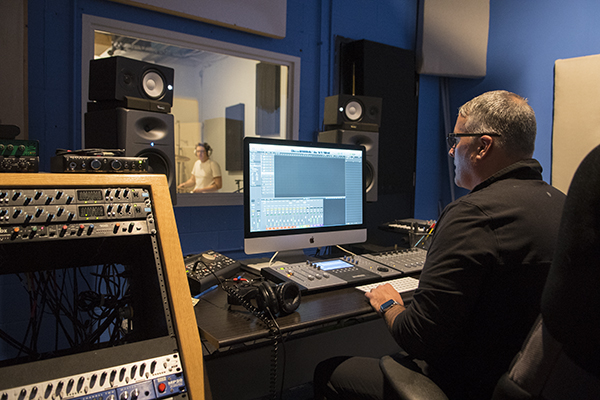 John Curley of the Afghan Whigs is a volunteer sound engineer at Music Resource Center.