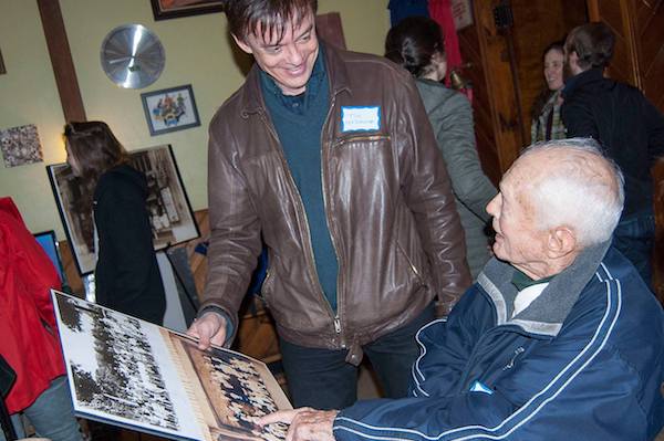 Tim McDevitt (standing) and father Joe McDevitt