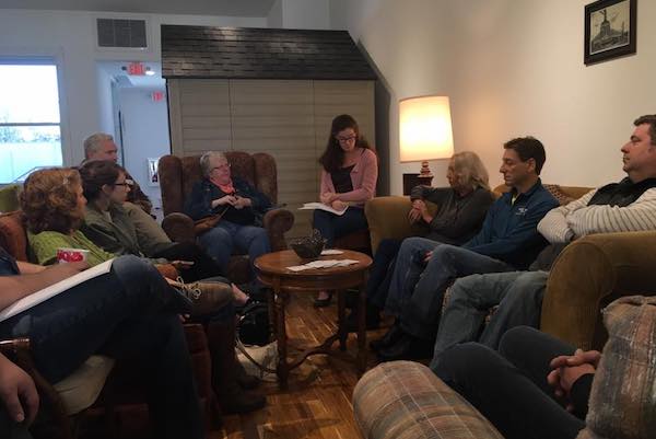 Walnut Hills Historical Society gathers for a recent meeting at Cincy Stories on E. McMillan.