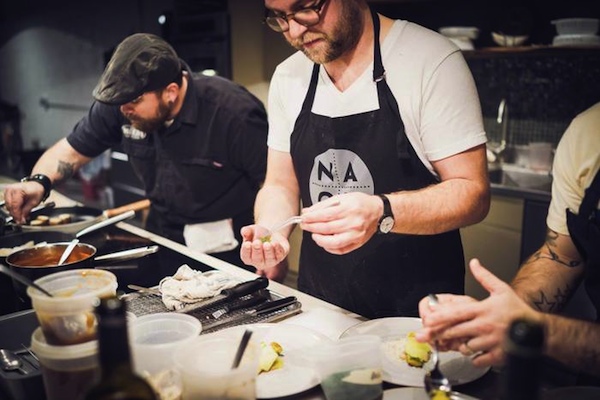 Ryan Santos (center) will open his Please restaurant in Spring 2016