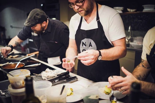 Ryan Santos (center) will open his Please restaurant in Spring 2016