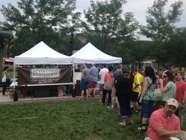 Nick Pesola whet customers' appetites for his chicken at a Findlay Market booth and OTR events