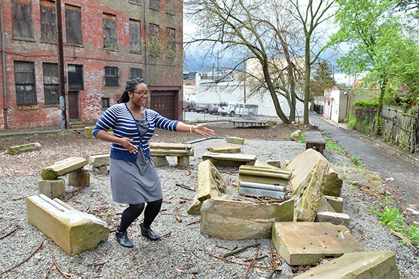 Jena Bradley in her favorite neighborhood spot, Five Points Alley