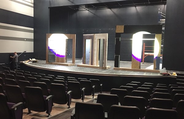 The set takes shape for the Incline Theater's first show, The Producers, opening June 3