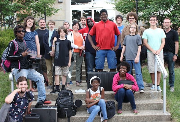 Stages for Youth class getting ready for a shoot last summer; Frank O'Farrell is at the far right