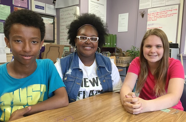Gamble ninth graders (L-R) Kaleab, BreAnna and Hannah were in Taylor's United Leaders community last year