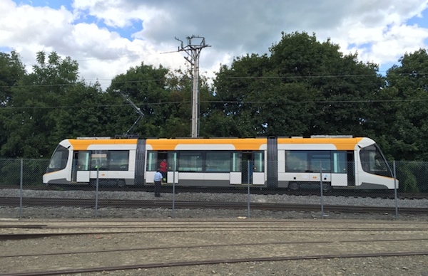 Cincinnati Streetcar vehicles are being tested by the New York manufacturer