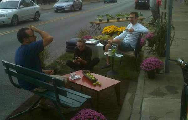 Parklets like this one in front of Tucker's in OTR will be coming to Covington in 2016