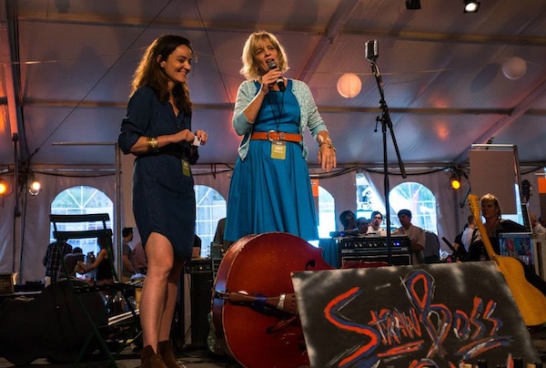 CFWC: Courtney Tsitouris (left) and Donna Covrett greet guests at their intimate food & wine affair