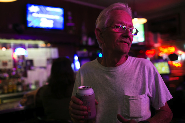 Wayne Baker is interviewed at Andy's Cafe in Carthage