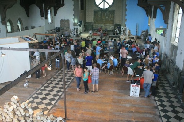 Church of the Assumption occasionally hosts events in its unfinished community space