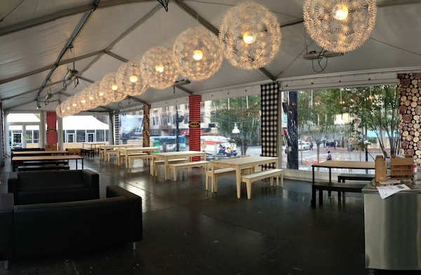 A larger warming tent was added to this year's U.S. Bank Ice Rink on Fountain Square