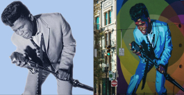 James Brown got his start at King Records; his iconic image from those days was memorialized last year on an ArtWorks mural in OTR