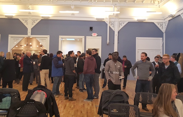 Startup supporters gathered Jan. 19 at Cintrifuse's Union Hall offices to hear the FounderCon announcement