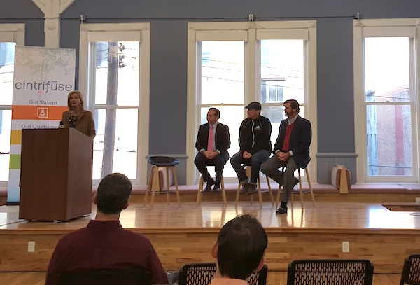 Making it official: (L-R) Wendy Lea, Mayor John Cranley, John Hill and Phil Castellini