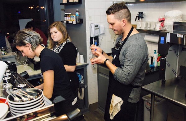 Emily Williams (left) is among the barista staff at Point Perk