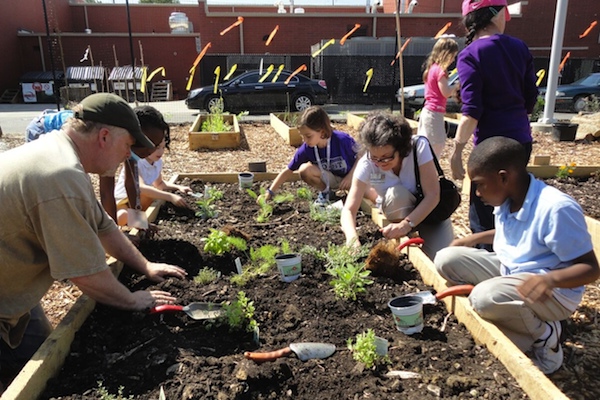 Civic Garden Center's garden plot at Pleasant Ridge Montessori