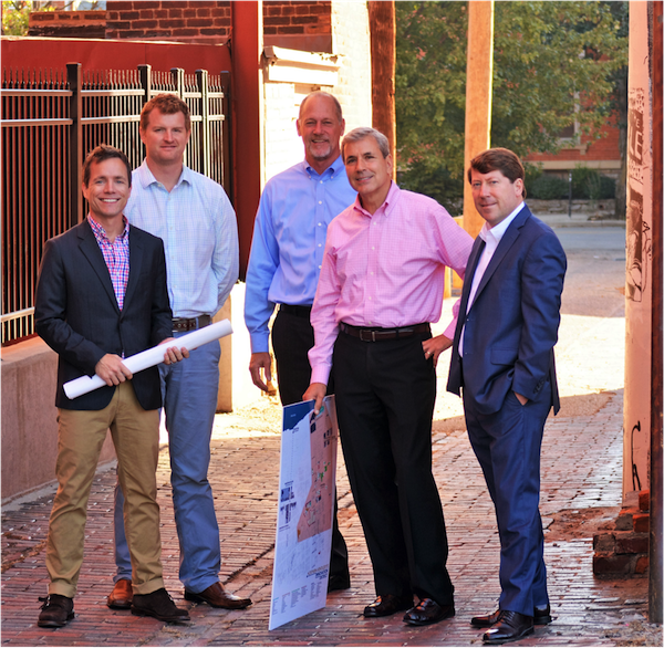 Innovation Alley volunteer team, from left to right: Tom Voyten (MKSK), Joe Nickol (MKSK), Clete Benken (MKSK), Casey Barach (NKY Innovation Center), Tom Prewitt (Graydon Head)