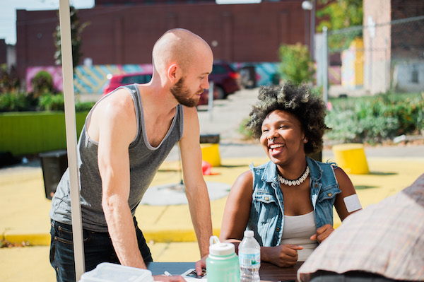 Residents create art and build relationships at a recent placemaking event.