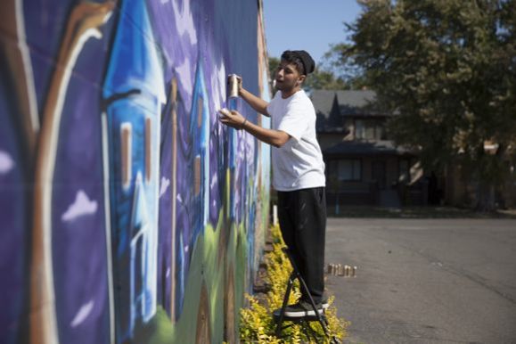 Mural for The Alley Project in Detroit