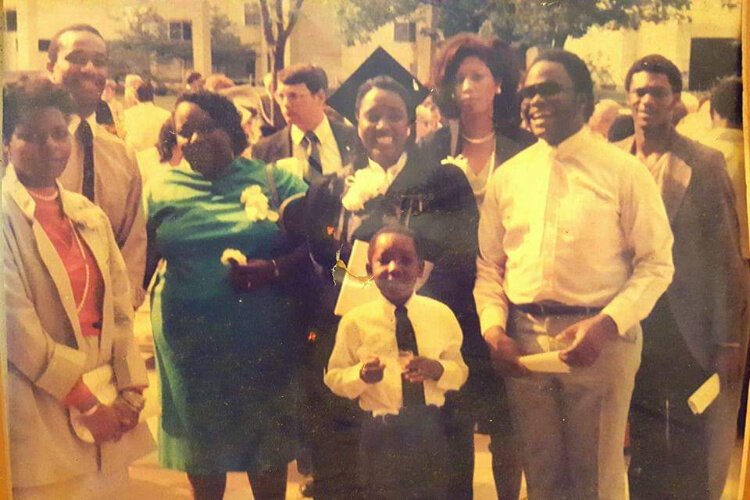 A young Kareem Simpson at his mother's graduation from NKU's college of nursing in 1984.