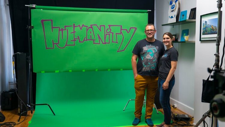 Spotted Yeti founder Molly Berrens and illustrator Matthew Grote were on the team that created the "HueManity" motion graphics to be projected onto the National Underground Railroad Freedom Center.