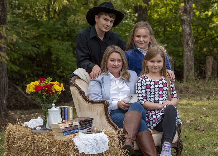 Heather Grothaus and her children Jackson, Lillian and Emmelia.