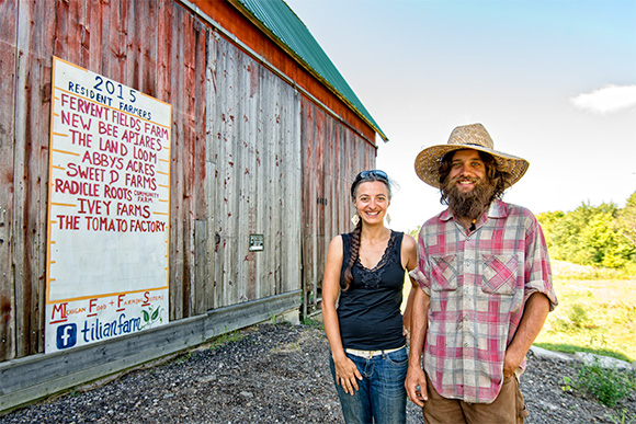 Stefanie Stauffer and Ryan Padgett at Tillian Farm in Ann Arbor, Mich.