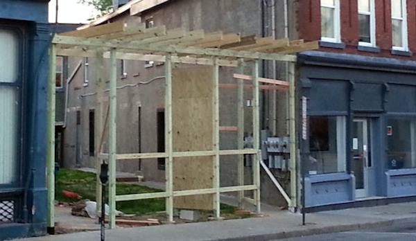 Pike Street Art Wall under construction