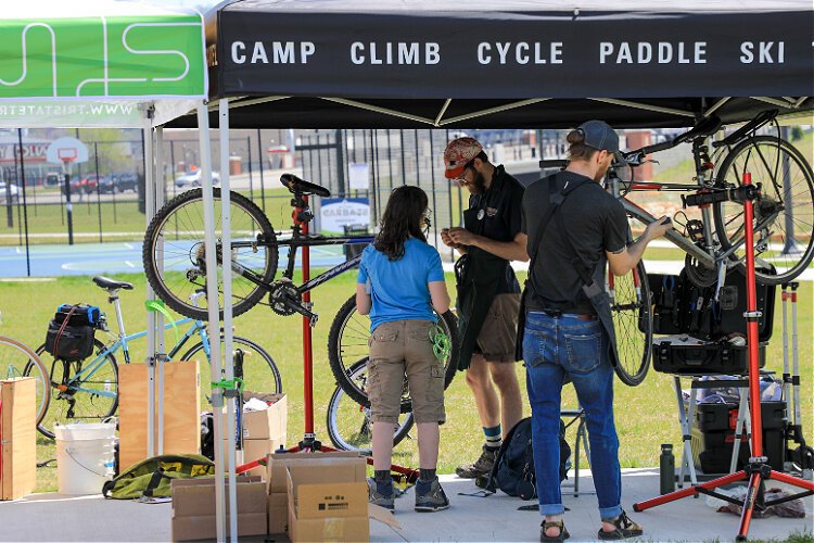 Experienced bike mechanics inspect and do the work.