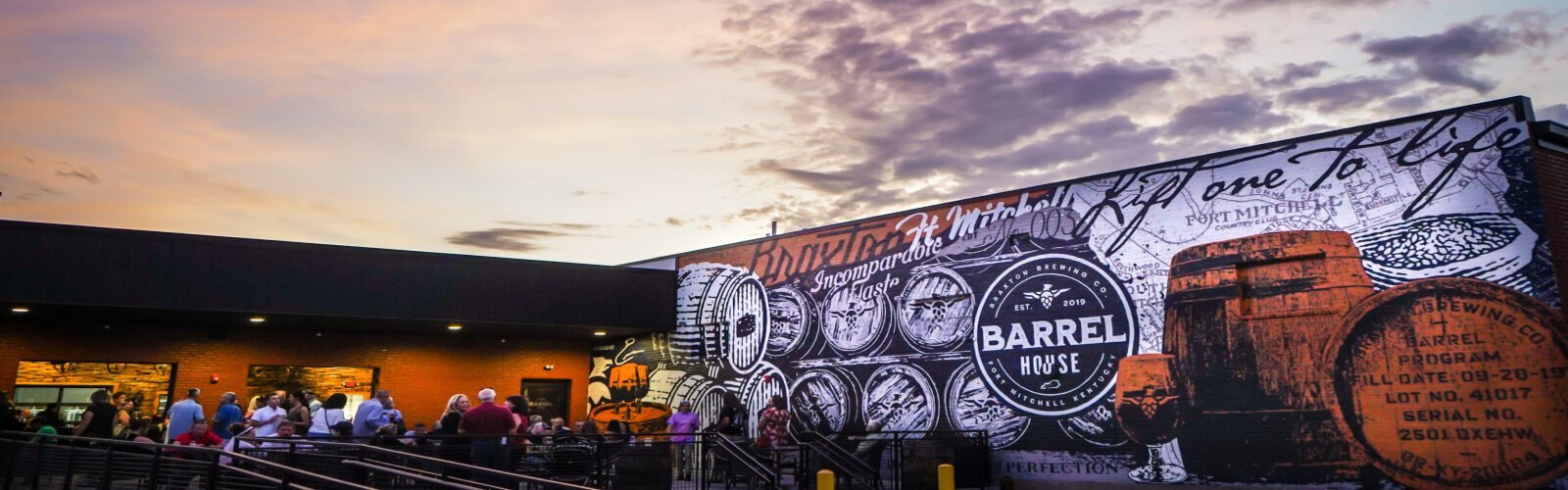 Braxton barrel aging facility in the heart of Fort Mitchell, KY, houses a taproom, patio, and is home to over 300 barrels aging fine beers.