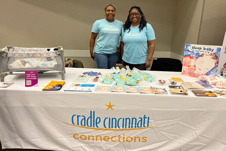 Community health workers promote safe sleep habits.