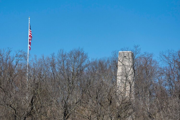 William Henry Harrison's tomb is immediately to the north of the proposed park.