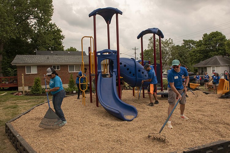 The village's Serenity Park got a makeover and new equipment. 