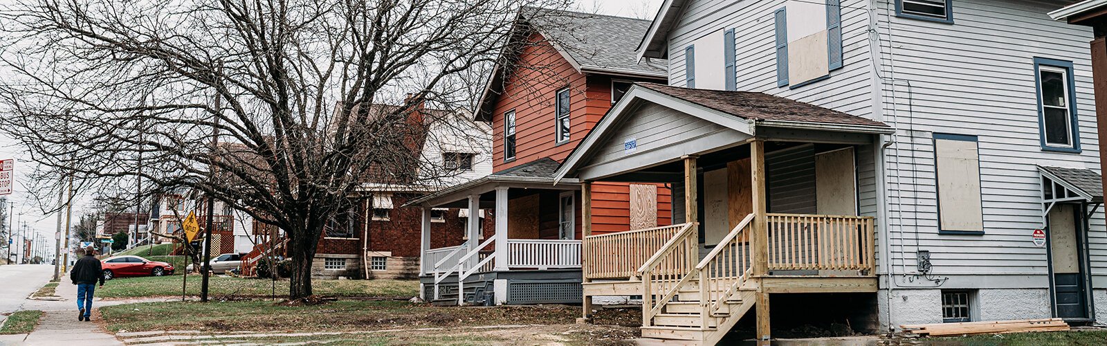 Two East Price Hill houses now owned by The Port are undergoing renovation.