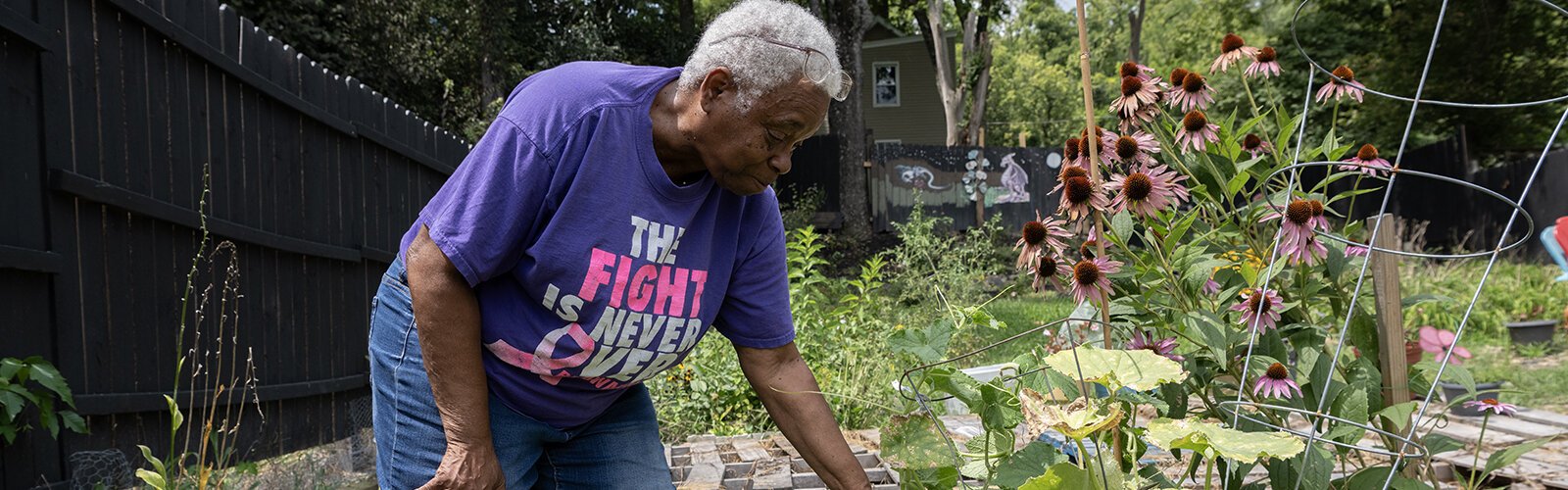 Valeria Glenn created a vegetable garden in a once-vacant lot next to her home.